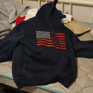 Navy Blue American Flag Hoodie